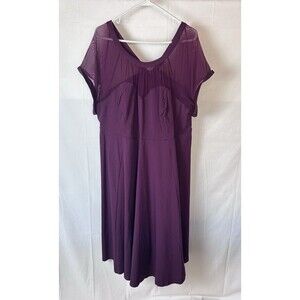 Torrid Womens Size 26 Burgundy Short Sleeve Midi Dress